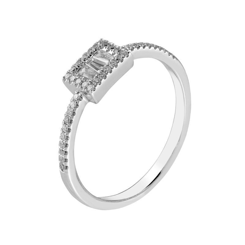 Prsteň z bieleho zlata a diamantmi - Image 2